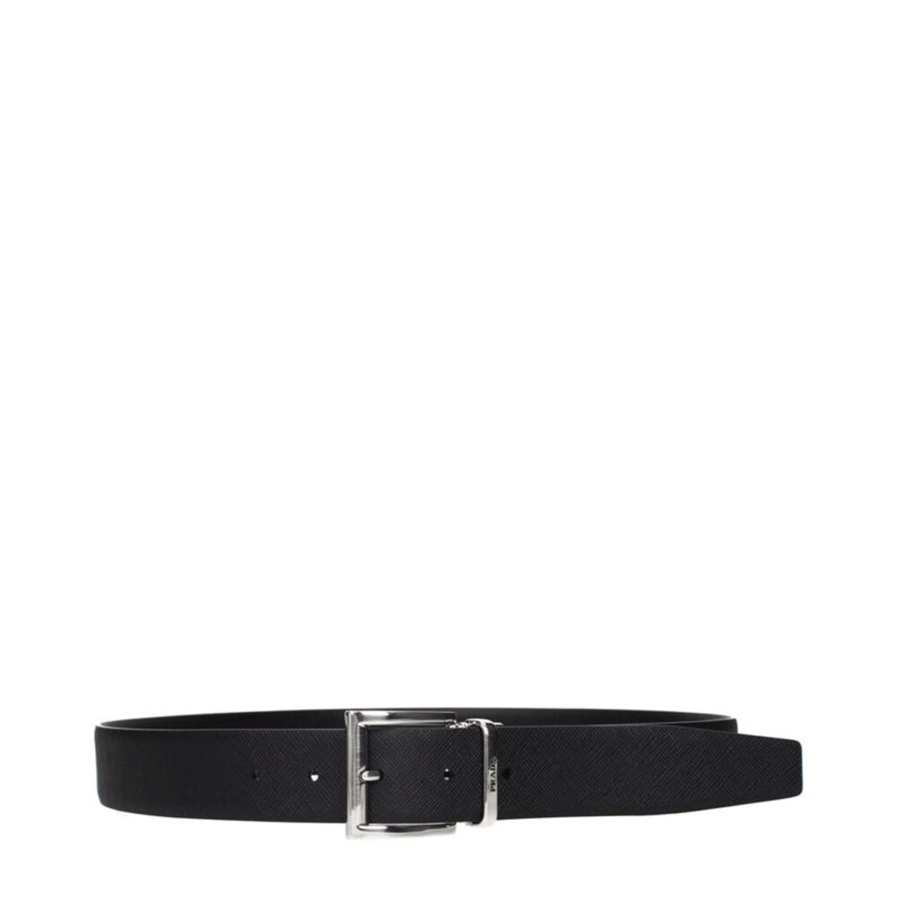 Prada Black Leather Regular Men's Belt - Picture 2 of 2